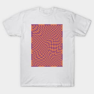 Checkerboard Pattern - Purple Orange T-Shirt